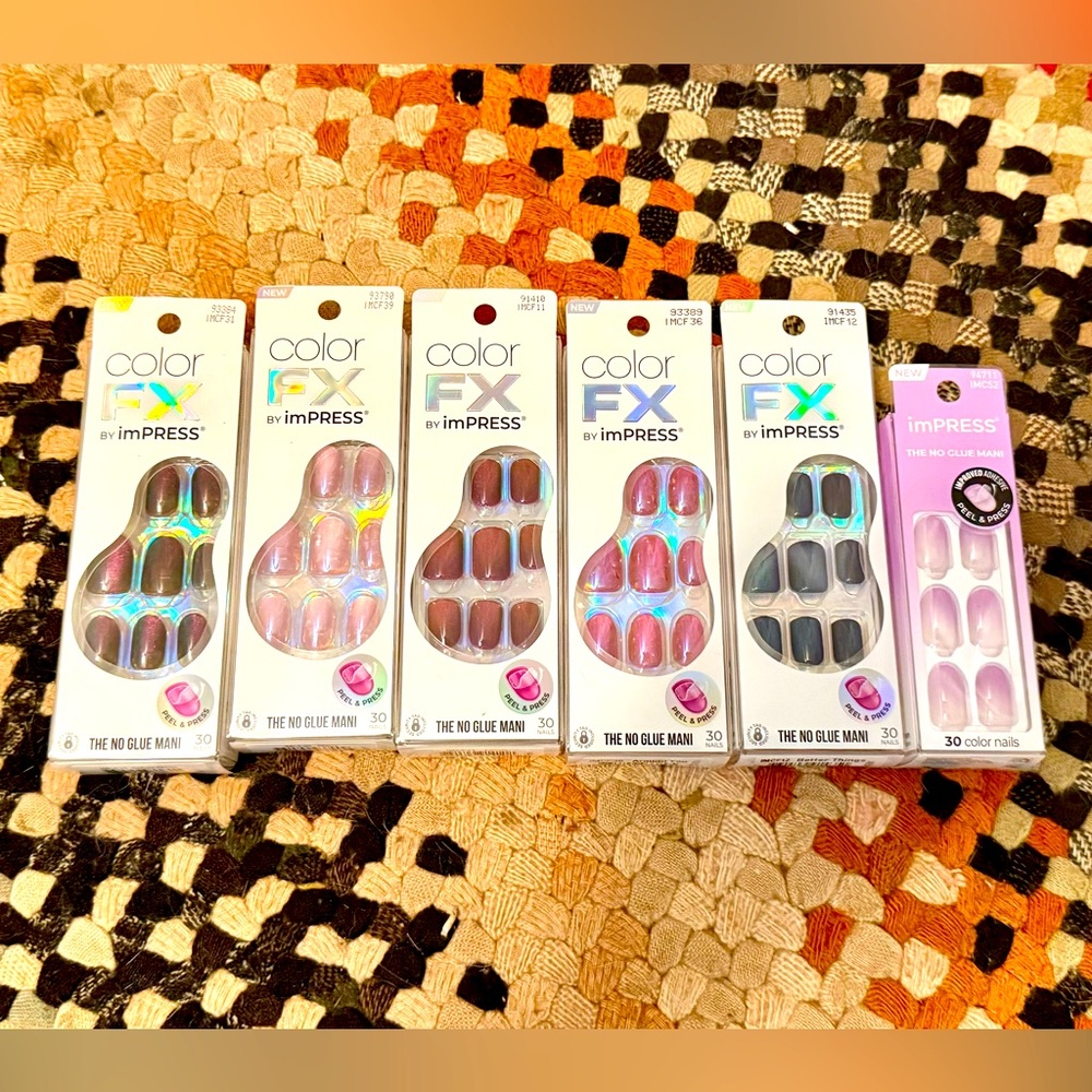 Lot of 6 Set s Of imPRESS Color FX Nail Kits
